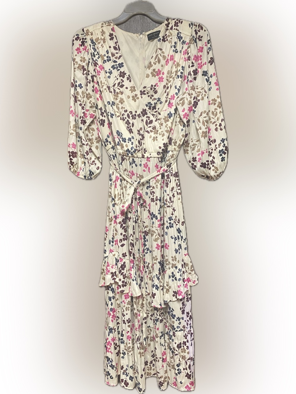 Lane Bryant Cream Floral Midi Dress with ruffled hem size 20 women’s.